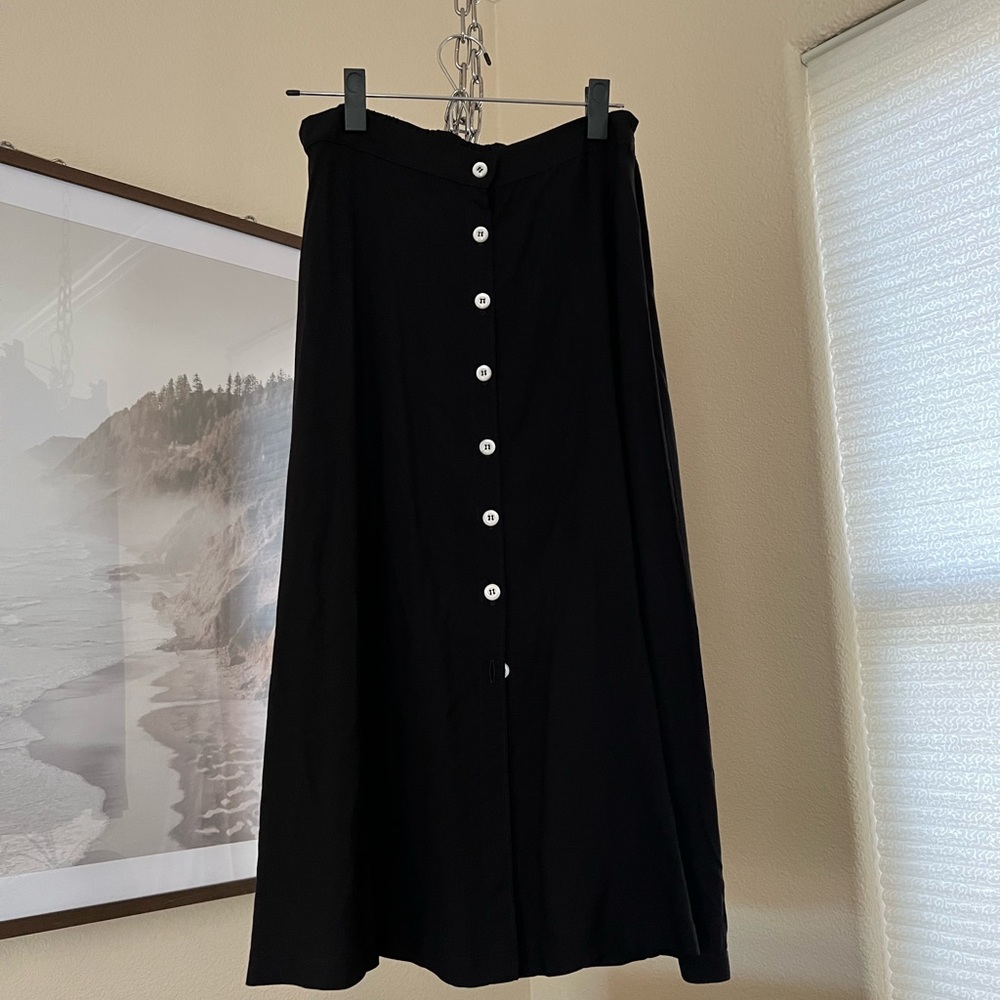 Black Button Skirt Set